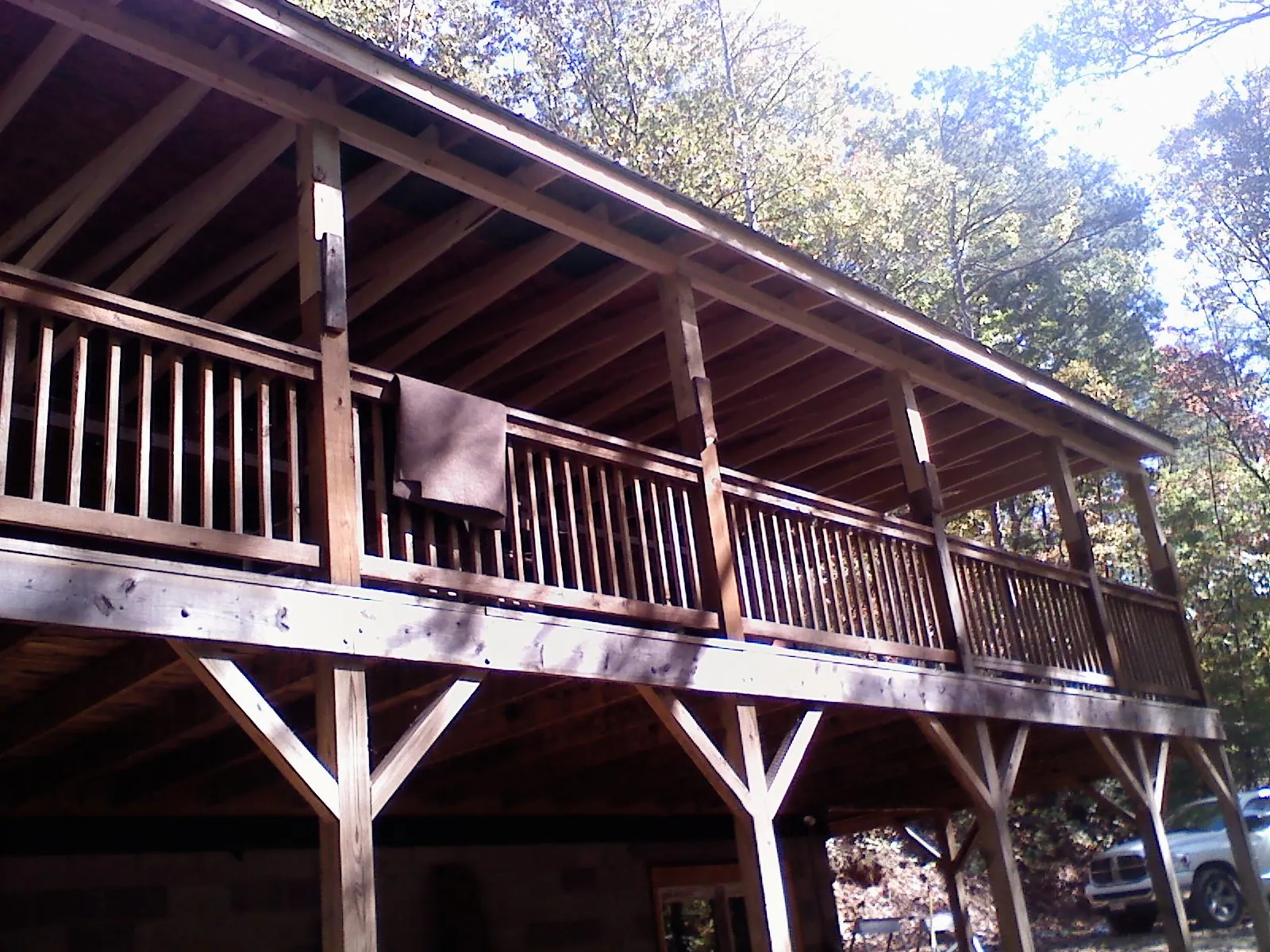 Timber framing under a new elevated porch and deck — Roof Leak Repair in Dix by Roofing Brothers